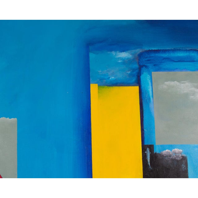 1999 Abstract Mixed Media Painting and Collage on Canvas by Anthony Louis Popcheff For Sale - Image 4 of 10