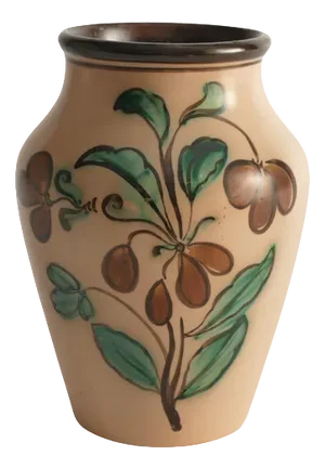 Art Nouveau Flower Motif Earthenware Vase by Sala, Sweden, 1920s