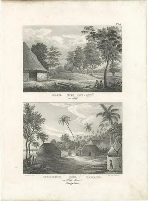 K.J. Brodtmann after L.A. de Sainson, Illustration of the Tomb of Mu-Muï in Tonga, 1836, Print