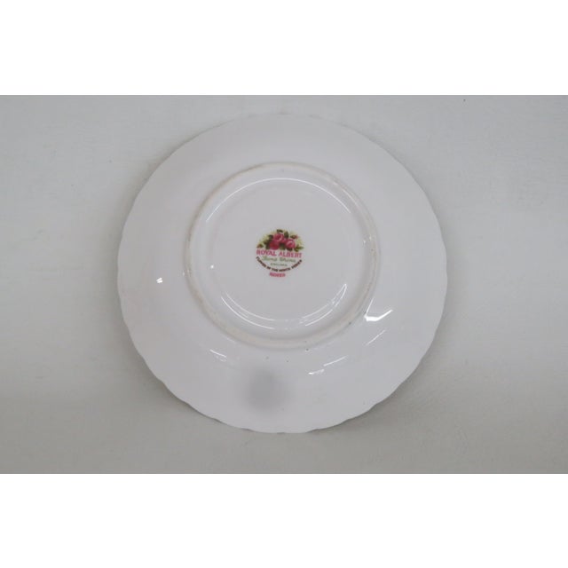 Mid 20th Century Mid 20th Century Royal Albert Flower of the Month Series Pink June Roses Bone China Saucer For Sale - Image 5 of 7