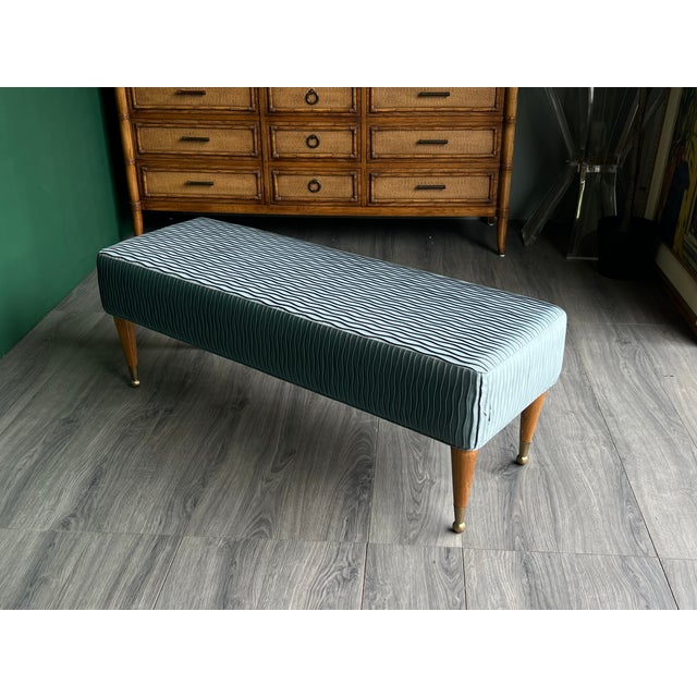1960s Mid-Century Modern Upholstered Bench For Sale - Image 9 of 9