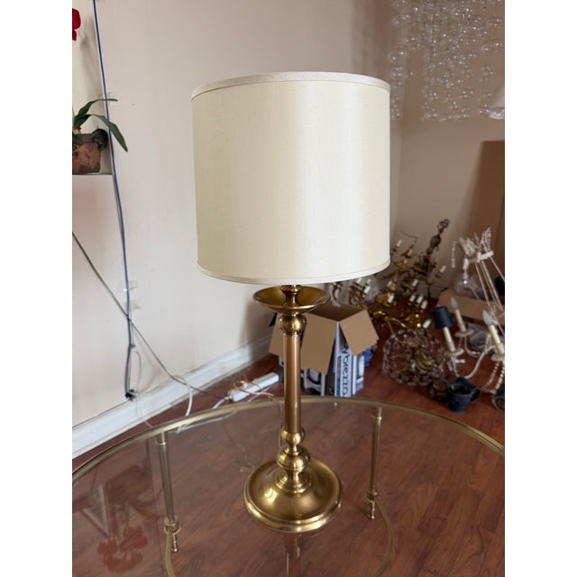 Candlestick Table Lamp With an Antique Finish For Sale In New York - Image 6 of 6