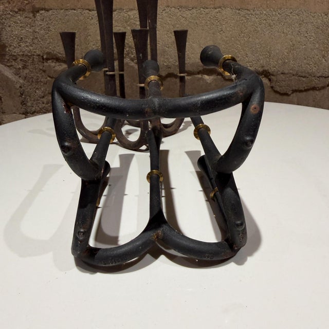 Brass Rare Jens Quistgaard for Dansk Spider Candelabra Cast Iron Denmark For Sale - Image 8 of 16