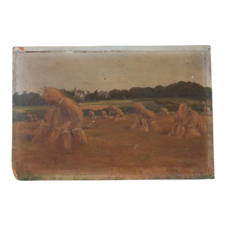20th Century French Wheat Field Painting For Sale
