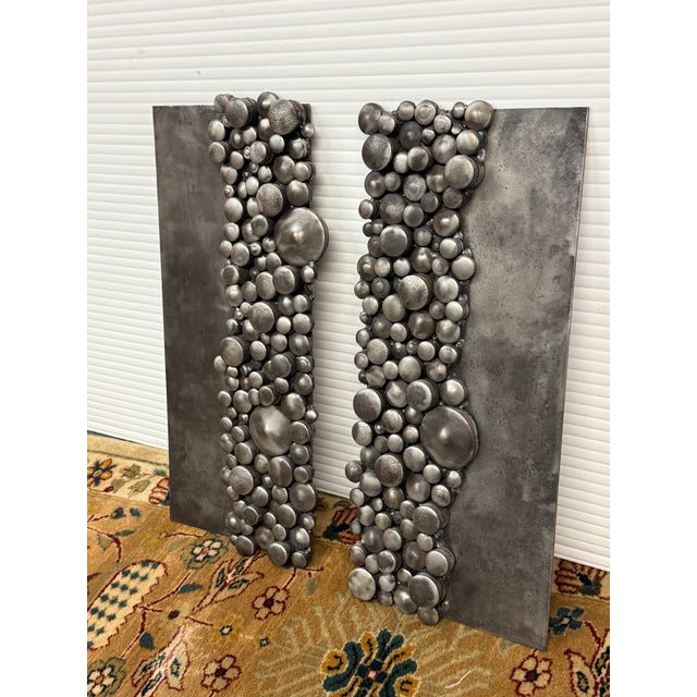 Sculpted Metal Rock Plates, Set of Two For Sale - Image 11 of 12