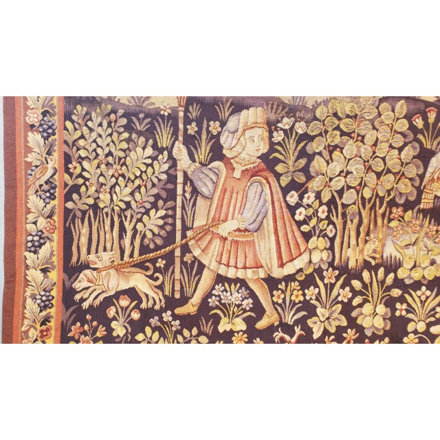 19th Century Tapestry With Falcon and Dogs For Sale - Image 10 of 11