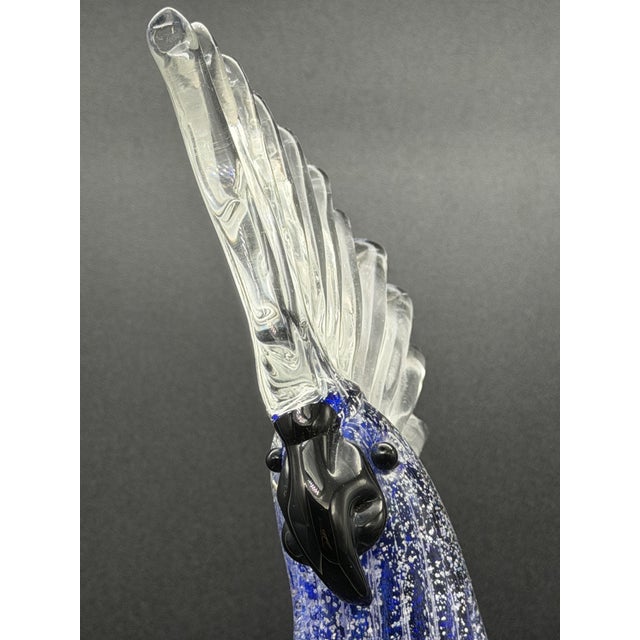 Blue Murano Glass Parrot or Cockatoo, 1960s-1970s For Sale - Image 8 of 12