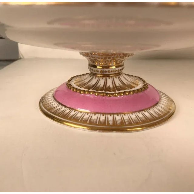 Ceramic Pair of 19th Century Antique English Hand Painted Porcelain Compotes For Sale - Image 7 of 13