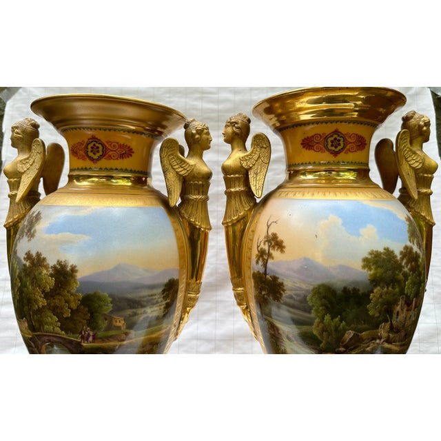 Late 19th Century Antique French Philippe Freund Porcelain Vases Urns - Set of 2 For Sale In Philadelphia - Image 6 of 10