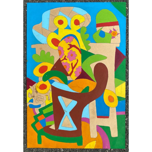 Acrylic on paper from the estate of Atlanta self taught artist Laurence Stuart Connatser (1938-1996). Connatser was born...