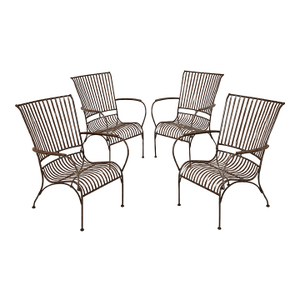 Vintage Iron Mid-Century Modern Garden Chairs