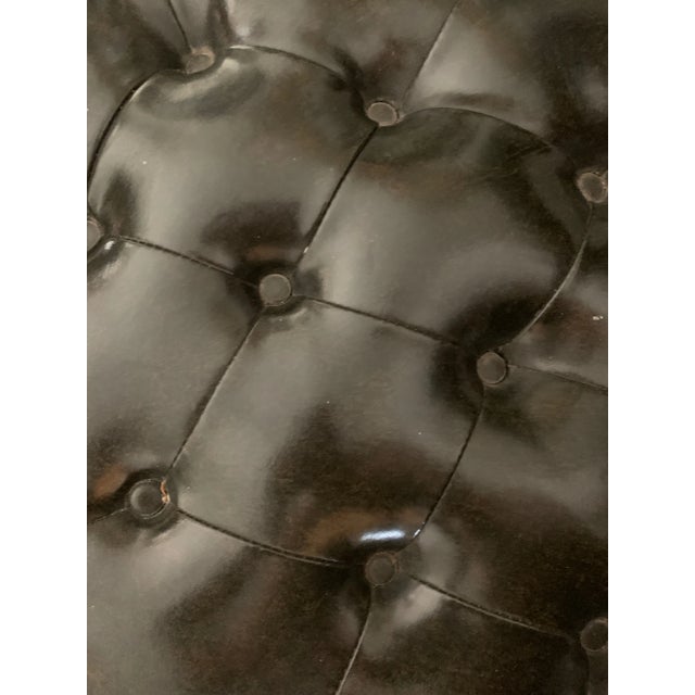 Black Mid-Century Modern Black Tufted Chairs - a Pair For Sale - Image 8 of 12