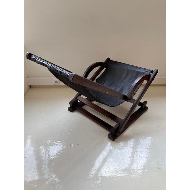 Vintage Leather Sling Chair, 1980s For Sale - Image 6 of 15
