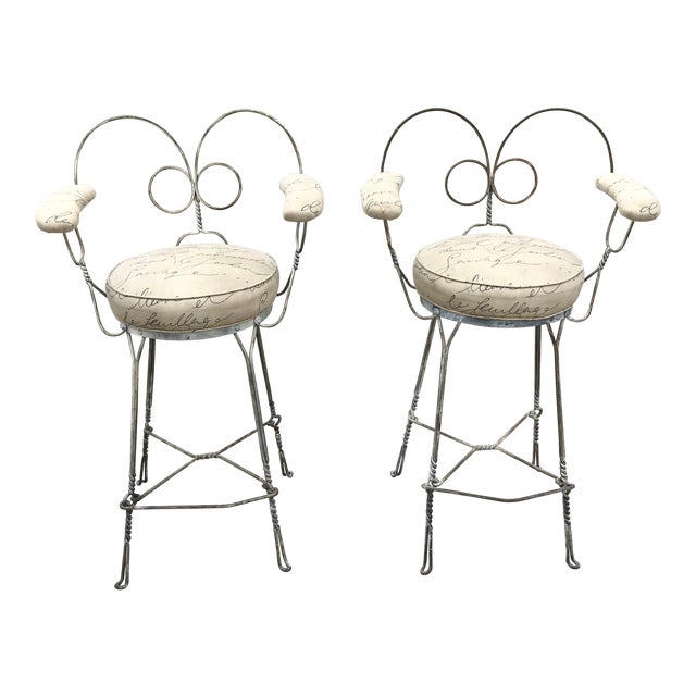 1920's Vintage Twisted Iron Ice Cream Parlor Stools A Pair Chairish