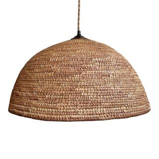 Vintage Dogon Dome Basket Pendant Light For Sale