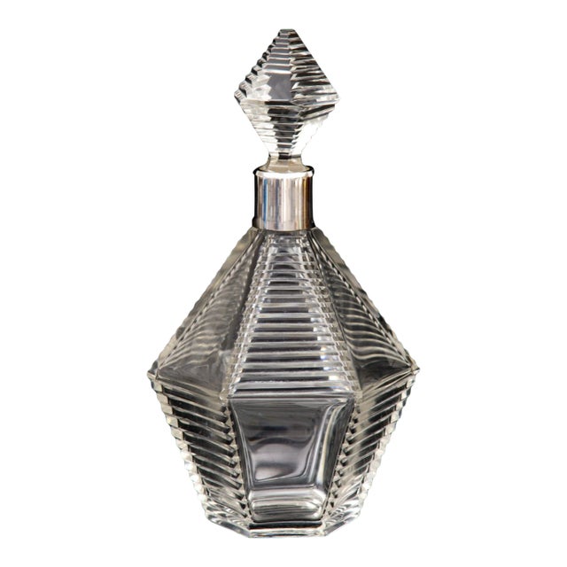 French Cut-Glass Decanter, Circa 1920 For Sale