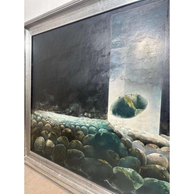 Contemporary Francis, Large Surreal Landscape, Mixed Media Painting For Sale - Image 3 of 5