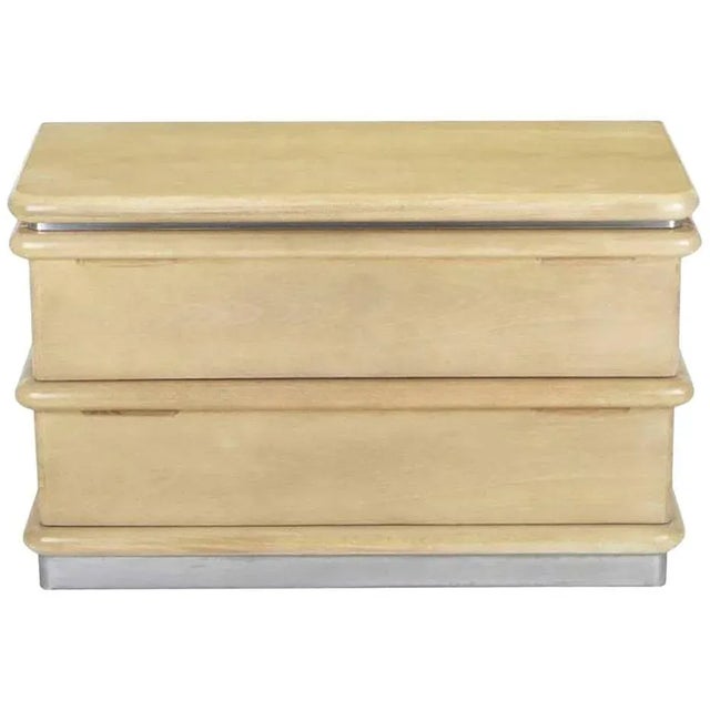 Jay Spectre Cerused White Oak, Two-Drawer Commode For Sale - Image 9 of 9