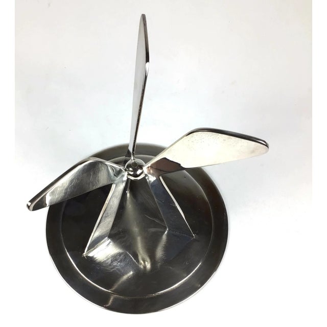 Silver 1980s Silver Plated Modern Heavy Pedestal Stand For Sale - Image 8 of 11