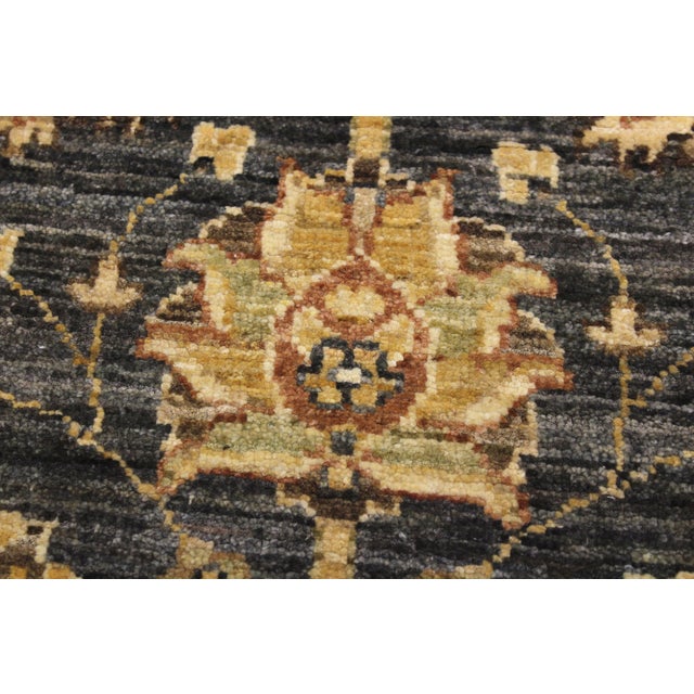 1990s Ziegler Charcoal/Ivory Wool Runner Rug- 3'0'' X 8'10'' For Sale - Image 5 of 10