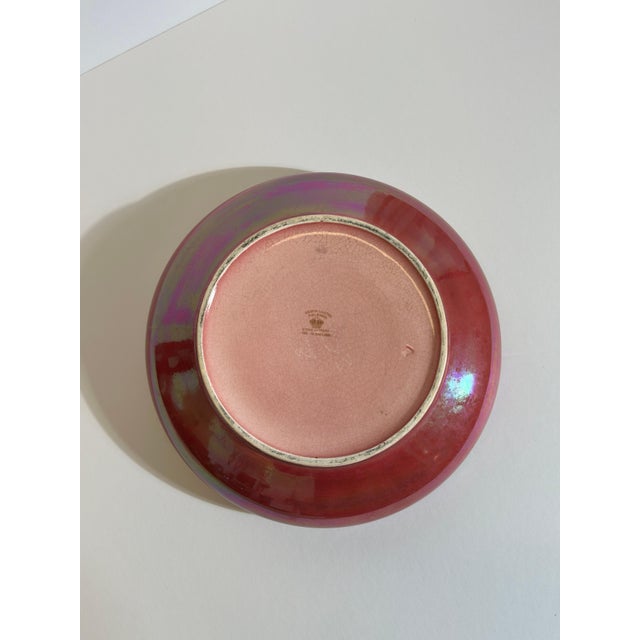 Shallow Pink Lustre Porcelain Bowl from Devon Lustre Fieldings, 1930s For Sale - Image 10 of 12