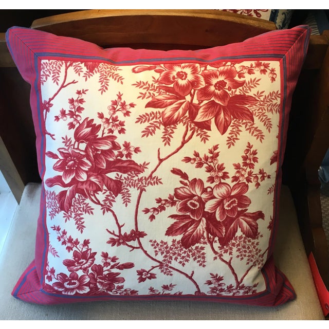 French French Style Ticking & Toile Pillow For Sale - Image 3 of 3