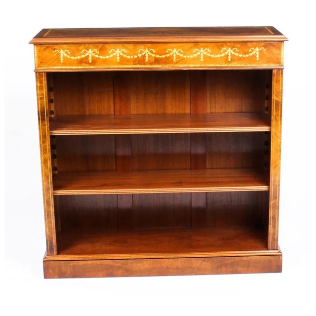 Vintage Sheraton Revival Bookcase in Burr Walnut For Sale - Image 12 of 13