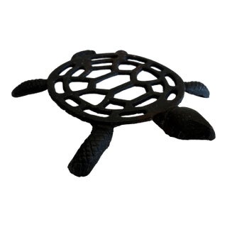 Vintage Cast Iron Sea Turtle Trivet For Sale