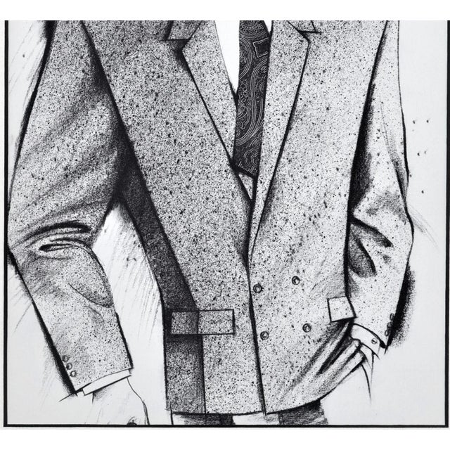 1980s Set of 2 Matted Men's Pierre Cardin Suit Fashion Prints For Sale - Image 5 of 9