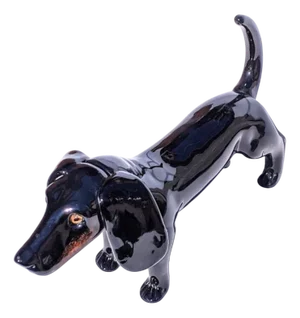 Black Murano Glass Dachshund Sculpture from YourMurano