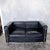 Contemporary Mid-Century Black Leather and Chrome Two Seater Sofa by Le Corbusier For Sale - Image 3 of 10