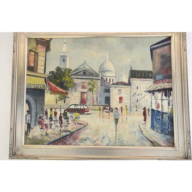Late 20th Century French Street Scene Painting, Framed For Sale - Image 4 of 9
