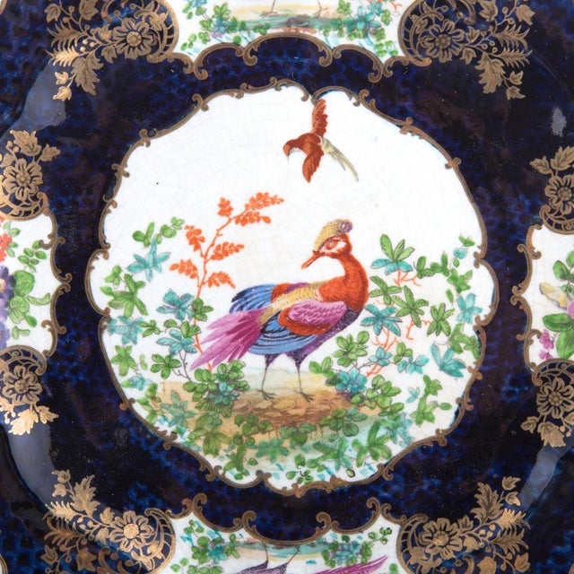 Seven Piece “Chelsea Bird’ Pattern Garniture of Antique English Porcelain For Sale - Image 13 of 16
