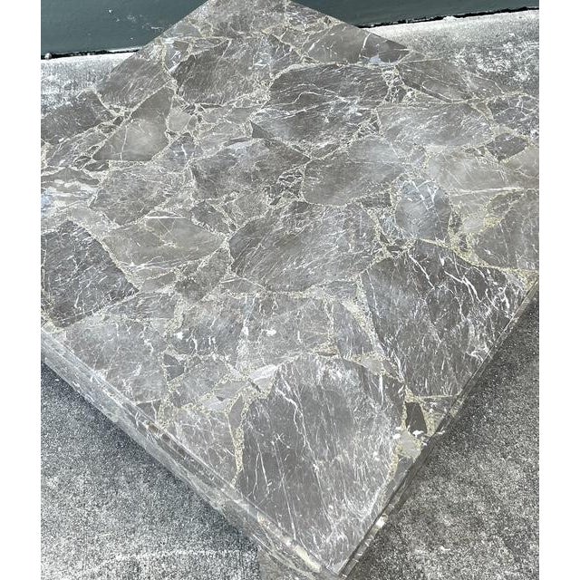Vintage Boho Emperador Marble Coffee Table For Sale - Image 11 of 11
