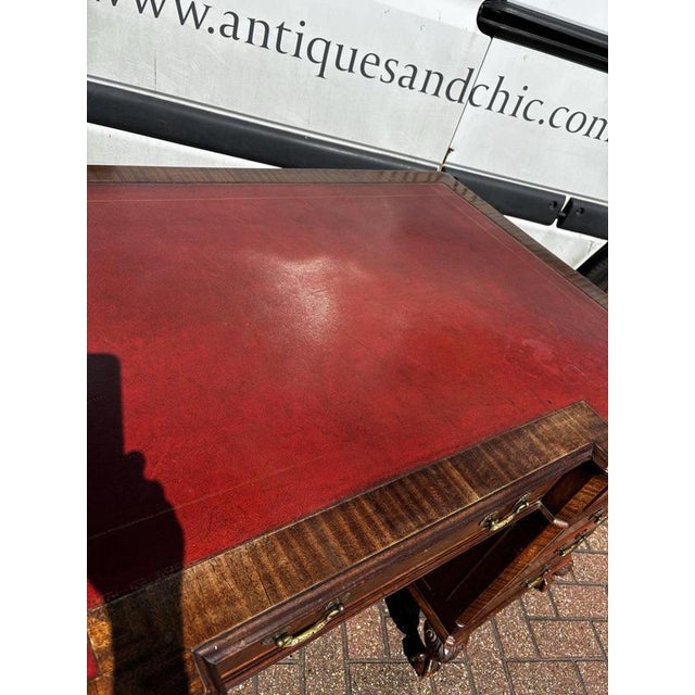 Large Mahogany Twin Pedestal Desk For Sale - Image 14 of 16