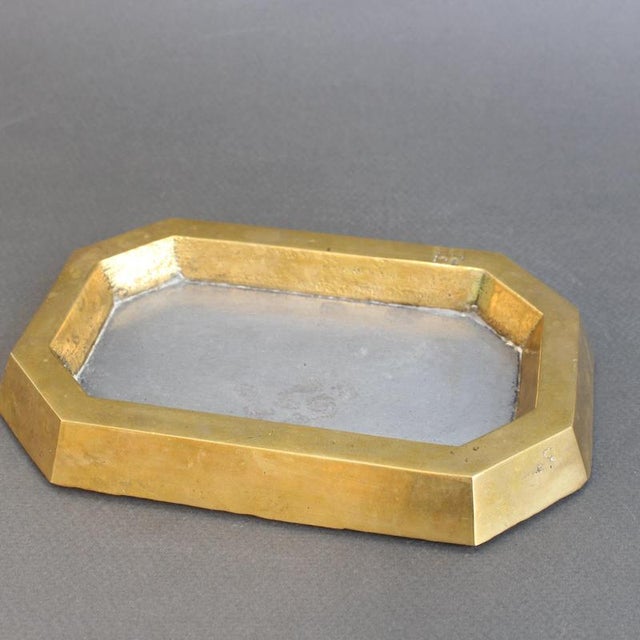 Brown Aluminium and Brass Vide-Poche by David Marshall 1980s For Sale - Image 8 of 15