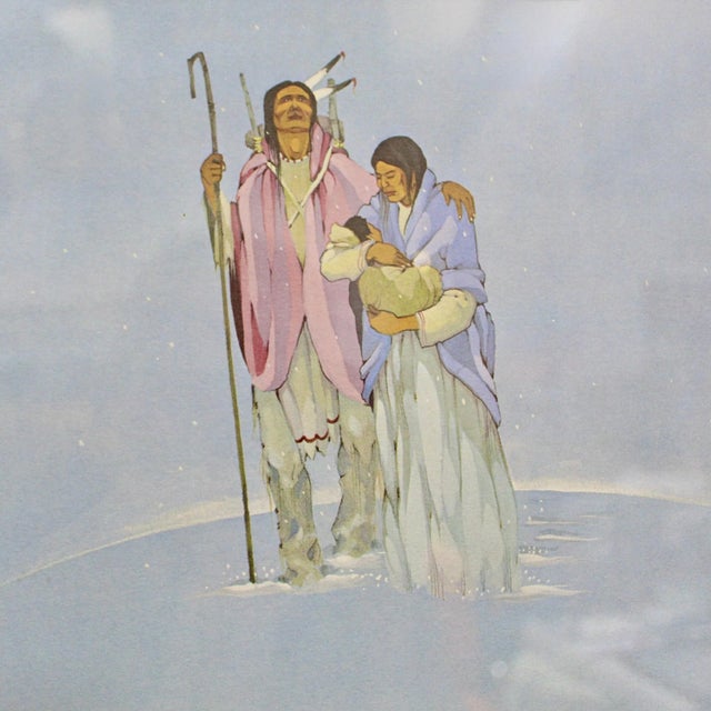 This limited edition print of Jerome Tiger’s painting "Beginning" captures the Creek-Seminole culture through the...