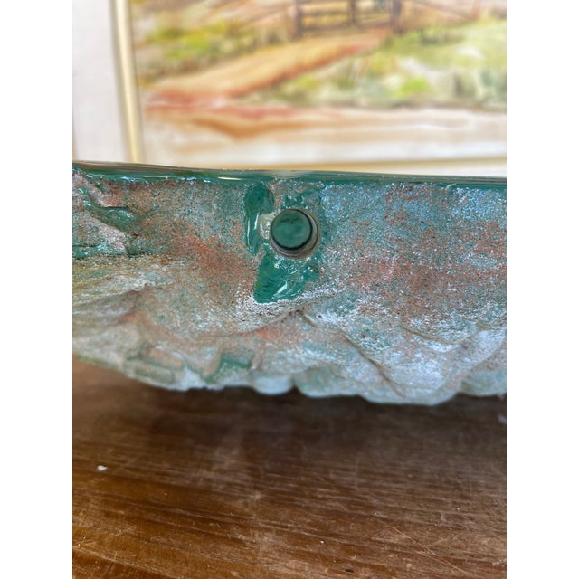 Green Vintage Cast Sculptural Art Piece With Embedded Figural Motifs and Textured Base For Sale - Image 8 of 11
