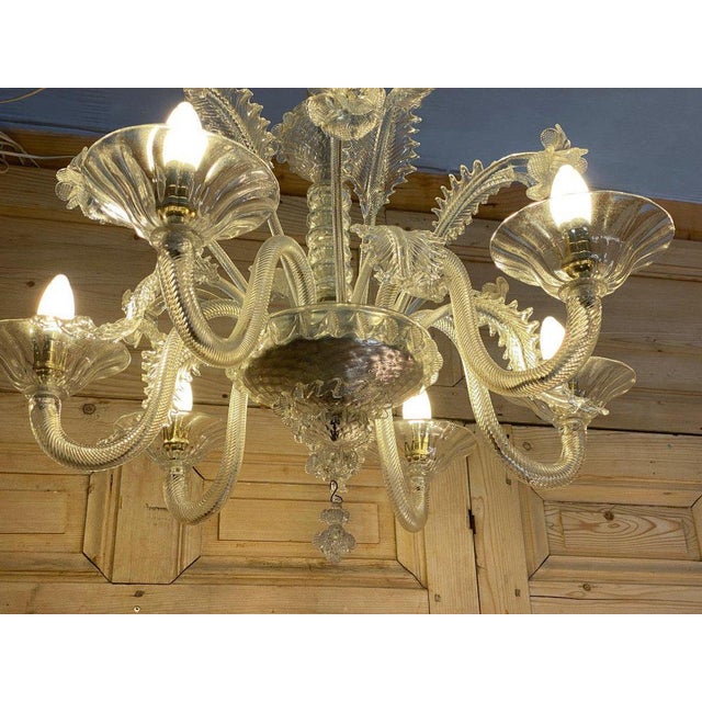 Glass Venetian Floral Chandelier in Blown Murano Glass For Sale - Image 7 of 11