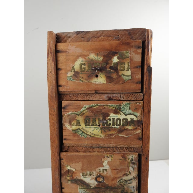 Rustic Antique Primative Folk Art Cigar Box Drawers For Sale - Image 3 of 12