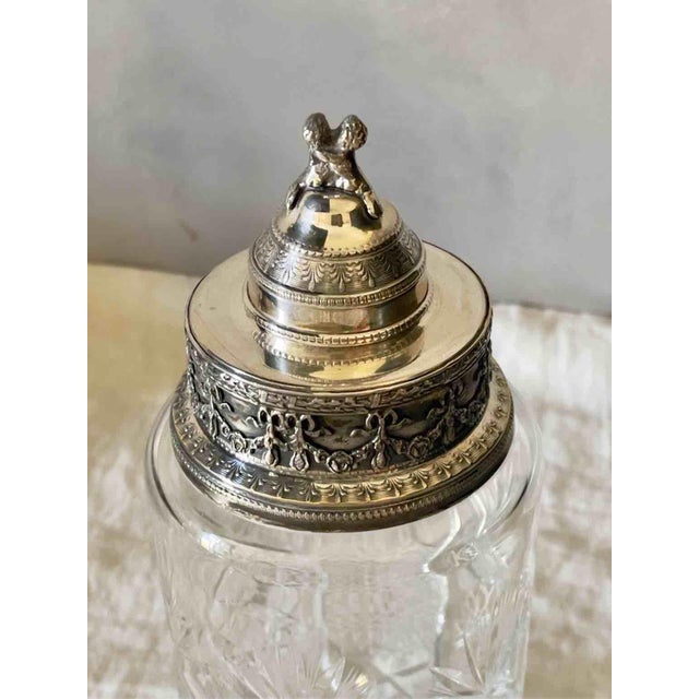 Vintage Louis XVI Shaker in Cut Crystal and Silver-Plated Metal, 1930s For Sale - Image 3 of 11