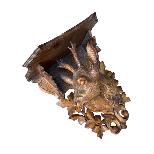 Cabin Black Forest Deer Shelf For Sale - Image 3 of 7