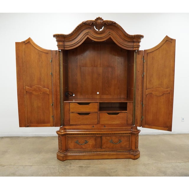 Brown Vintage Rococo Revival Burl Wood Armoire For Sale - Image 8 of 18