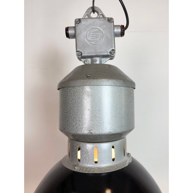 Industrial Black Enamel Factory Lamp from Elektrosvit, 1960s For Sale - Image 12 of 18