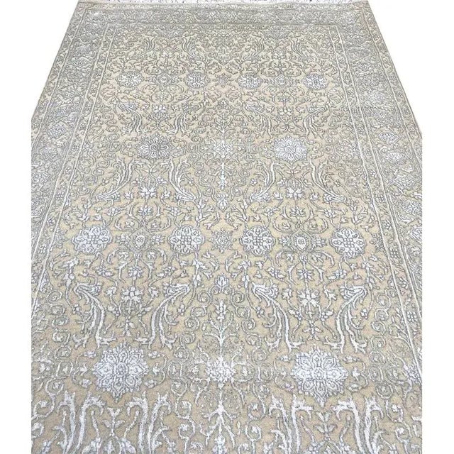 Gold Handwoven Persian Tabriz Style Area Rug 4’1″ X 9’6″ For Sale - Image 8 of 10