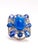 Baroque Bochic "Capri" Vintage Tanzanite & Diamonds Retro Ring Set 18K Gold & Silver For Sale - Image 3 of 18