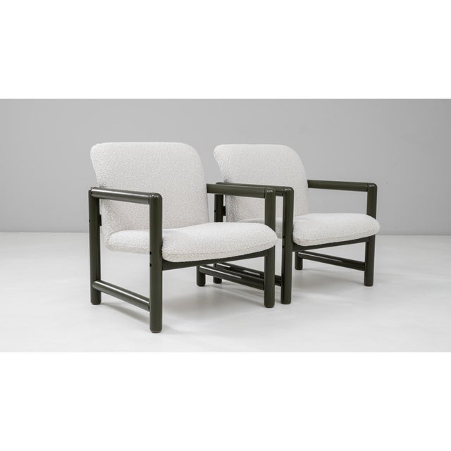 20th Century Czech Lounge Chairs With Green Tubular Frames - A Pair For Sale - Image 9 of 18