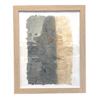 Contemporary Framed Ink Painting on Handmade Japanese Paper by Macus Alonso For Sale