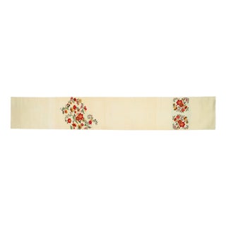 Embroidered Wildflower Silk Runner by Renaras For Sale