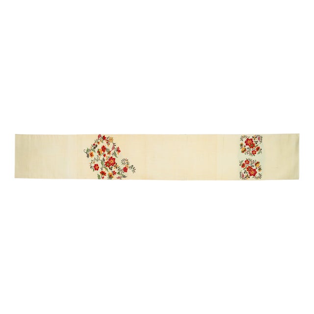 Embroidered Wildflower Silk Runner by Renaras For Sale